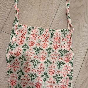 Free People Red and Green Patterned Tote Bag